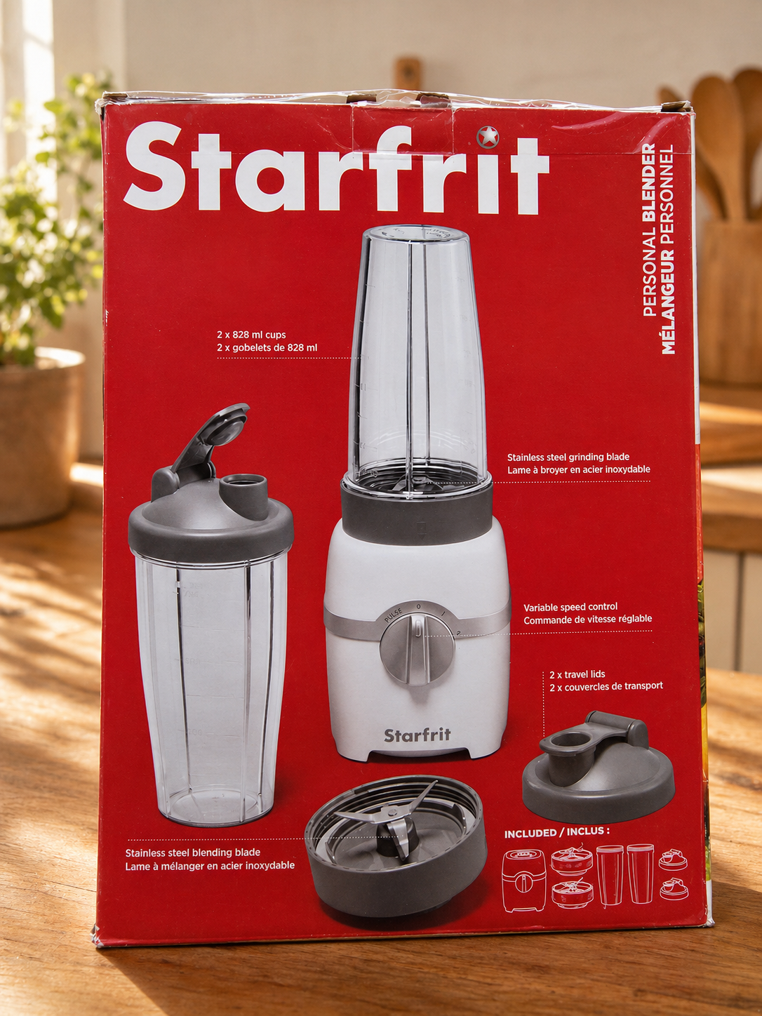 Starfrit Mélangeur personnel 7 pièces avec 2 gobelets de 828 ml