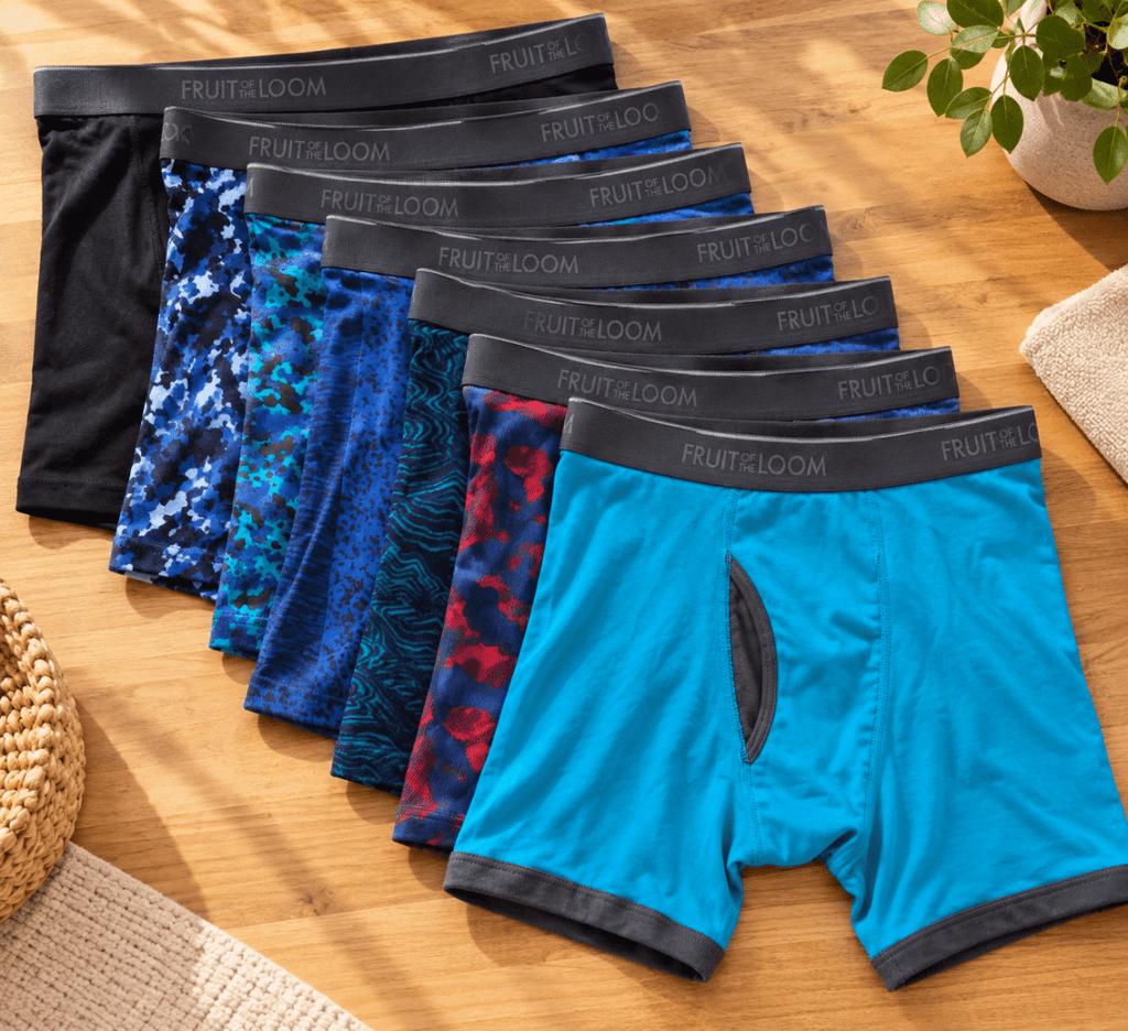 Fruit of the Loom – Caleçon boxeur avec braguette en maille respirante pour homme, vendu à l'unité couleur variée - Ayoye Destock