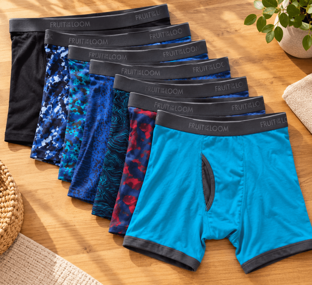 Fruit of the Loom – Caleçon boxeur avec braguette en maille respirante pour homme, vendu à l'unité couleur variée - Ayoye Destock