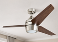 Honeywell Eamon – Ventilateur de plafond intérieur 52 po avec éclairage DEL intégré et télécommande – Nickel brossé – Modèle 50604