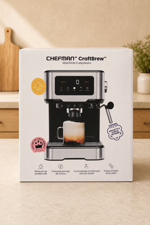 Chefman CraftBrew – Machine à espresso avec buse à vapeur et commandes numériques - Ayoye Destock
