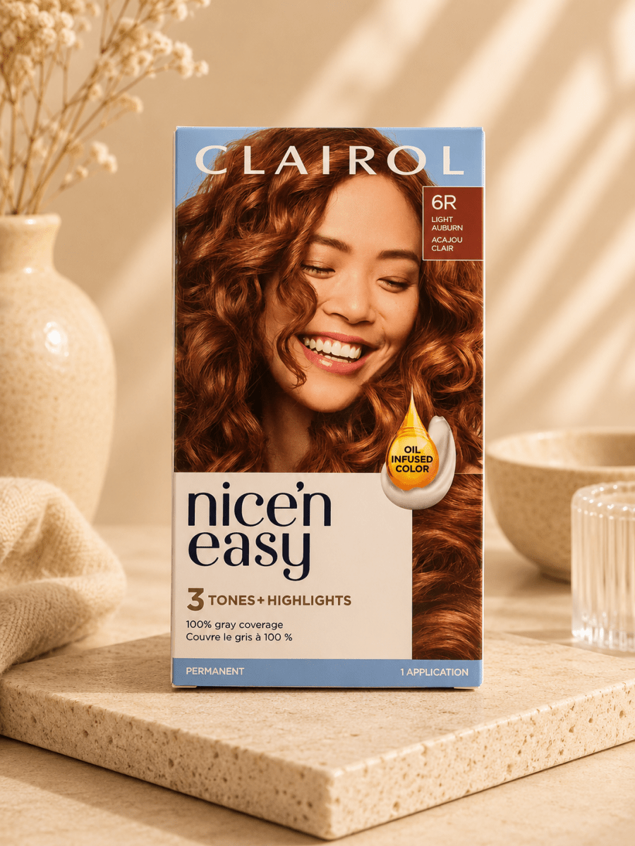 Clairol Nice'n Easy – Coloration Capillaire Permanente Infusée d'Huile, Teinte 6R Acajou Clair - Ayoye Destock