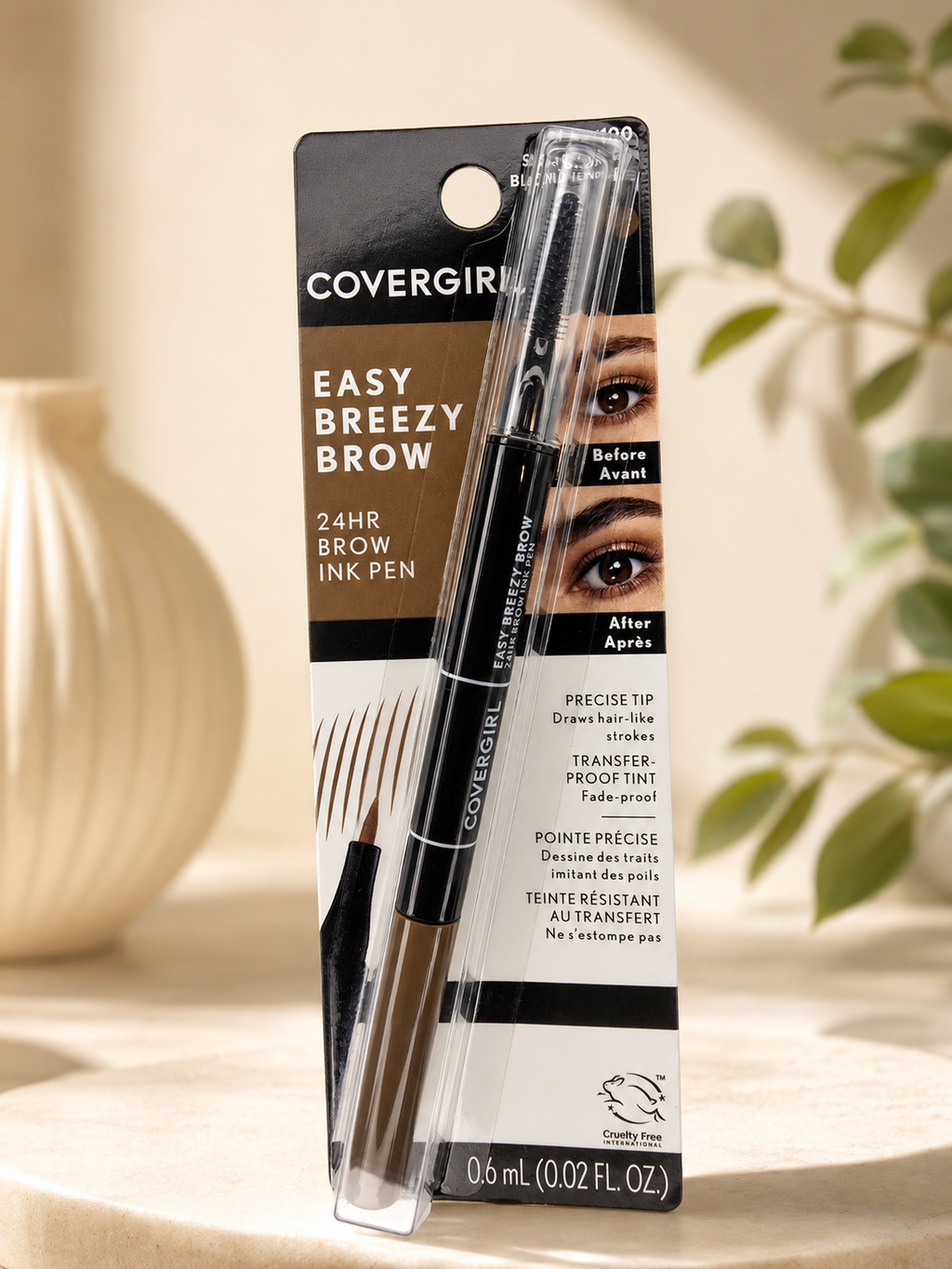 CoverGirl Easy Breezy Brow 24HR Brow Ink Pen – Stylo encre sourcils longue tenue – 0,6 ml