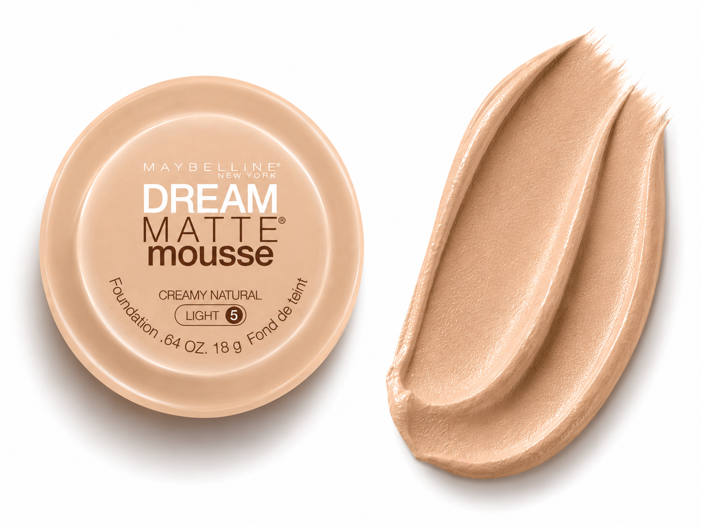 Maybelline New York Dream Matte Mousse – Fond de teint mousse mat longue tenue – 18 g