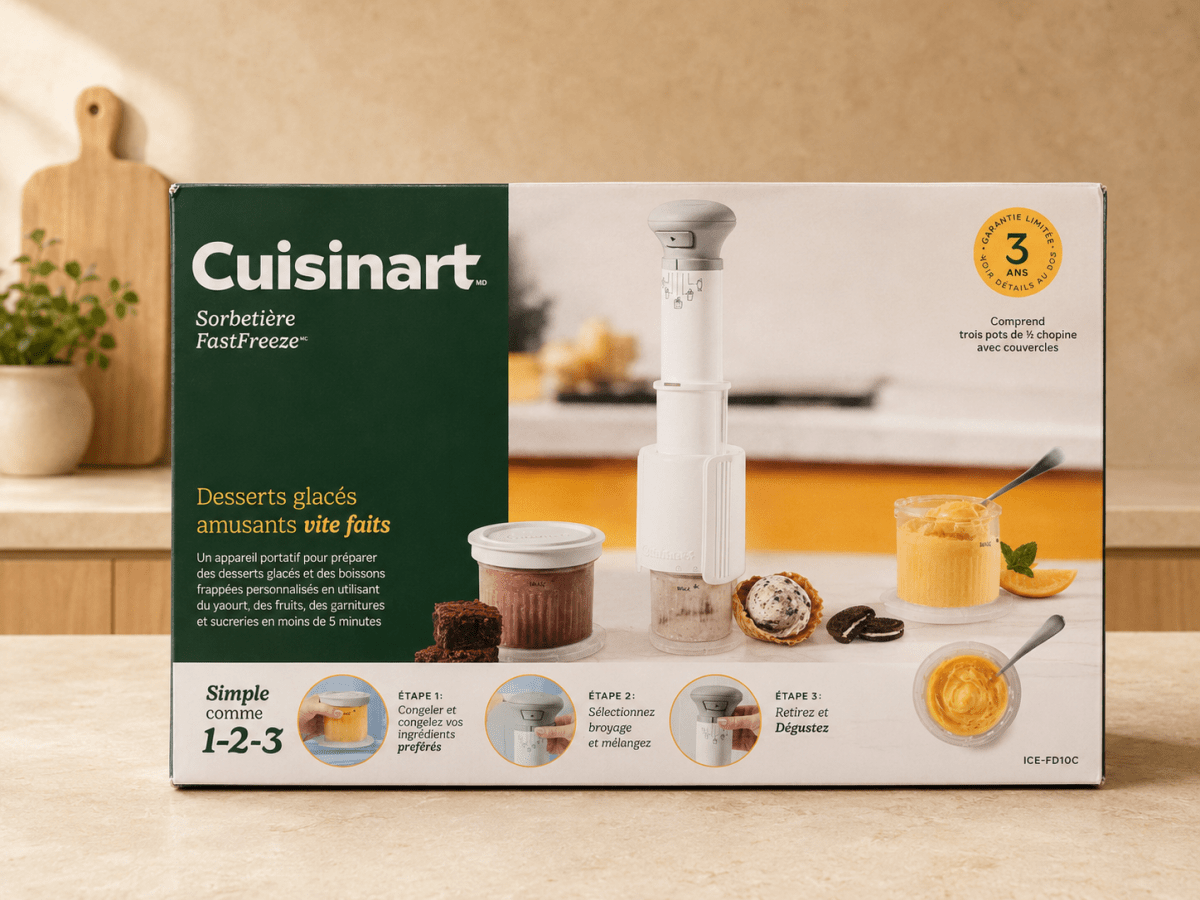 Cuisinart FastFreeze – Sorbetière compacte multi-usages avec 5 programmes préréglés - Ayoye Destock