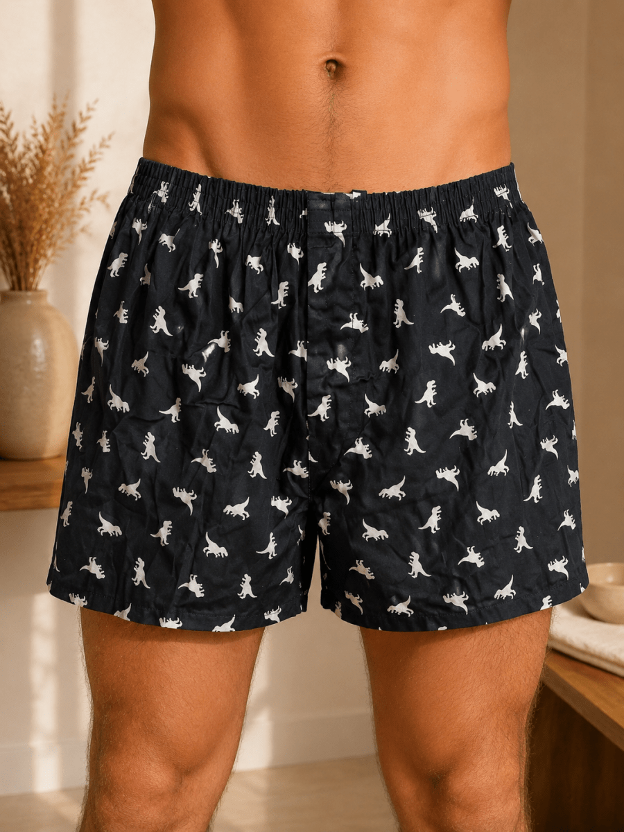 Fruit of the Loom – Caleçon boxer homme en coton, collection Prints and Stripes, vendu à l'unité, couleur variée - Ayoye Destock