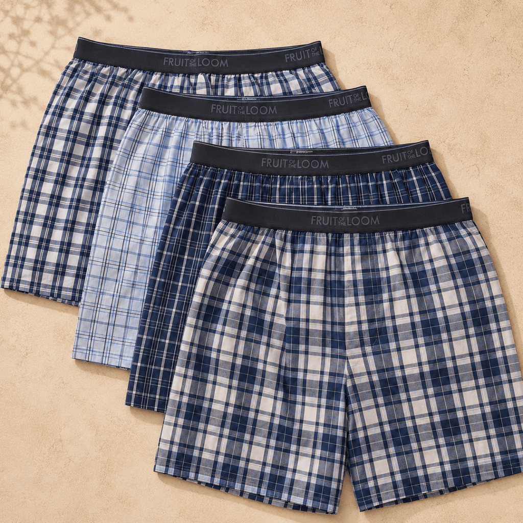 Fruit of the Loom – Caleçon boxeur en tissu à motif écossais pour homme, couleurs variées - Ayoye Destock