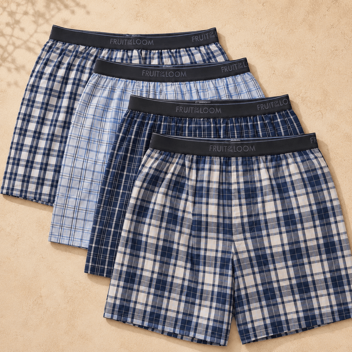 Fruit of the Loom – Caleçon boxeur en tissu à motif écossais pour homme, couleurs variées - Ayoye Destock