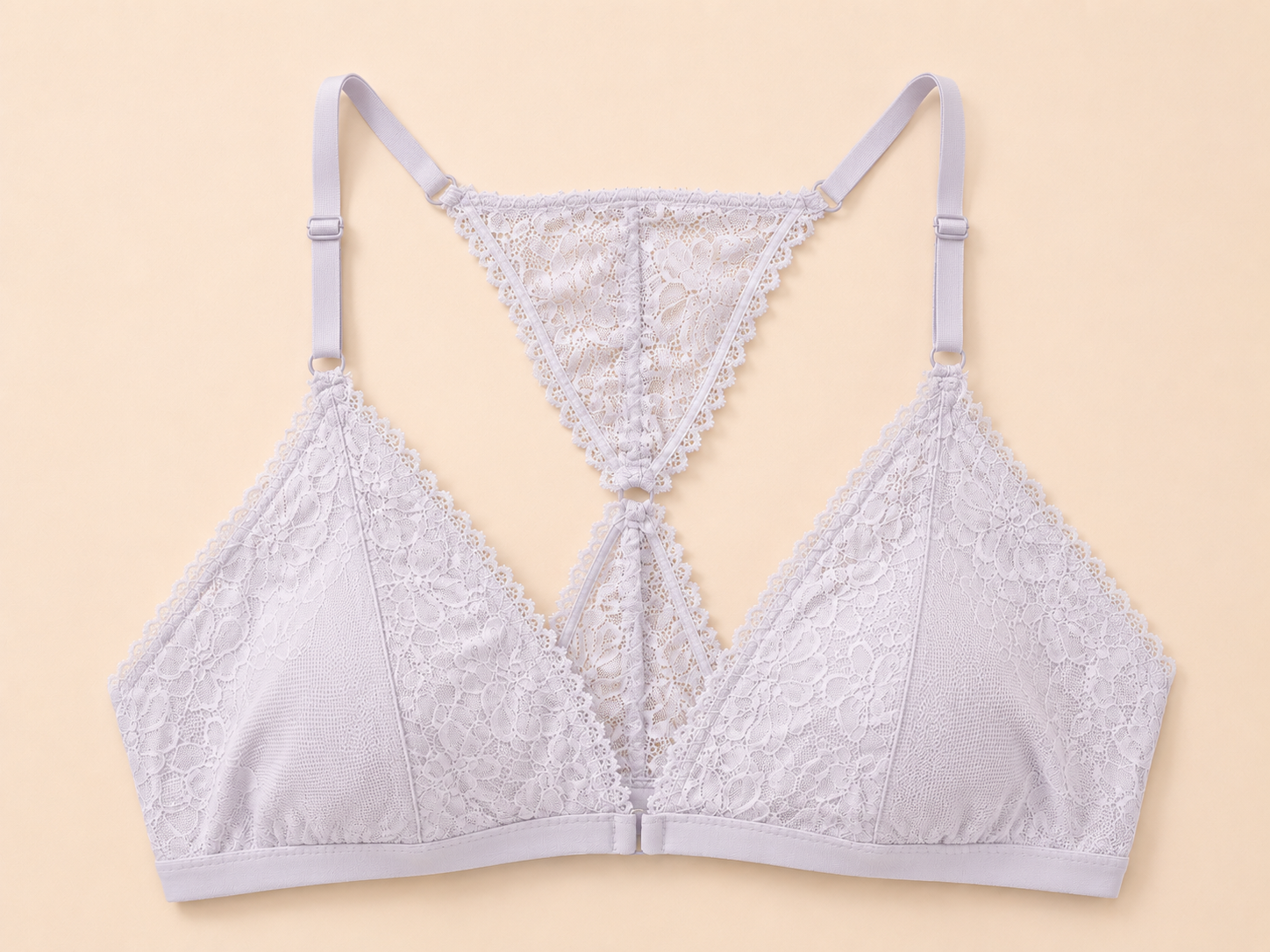 George Bralette en Dentelle Florale à Dos Croisé et Fermeture Frontale pour Femmes