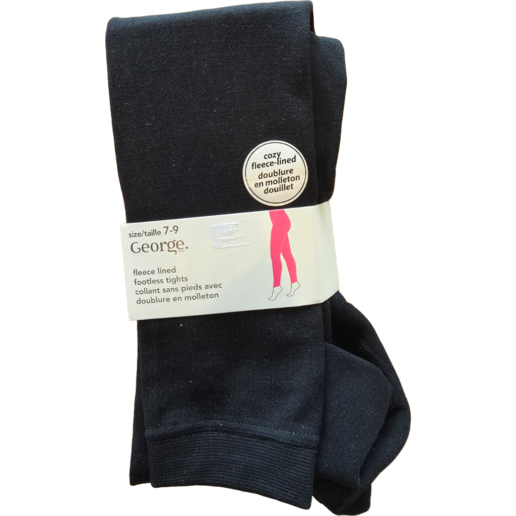 George Collants sans pieds doublés en molleton noir – Taille 7-9