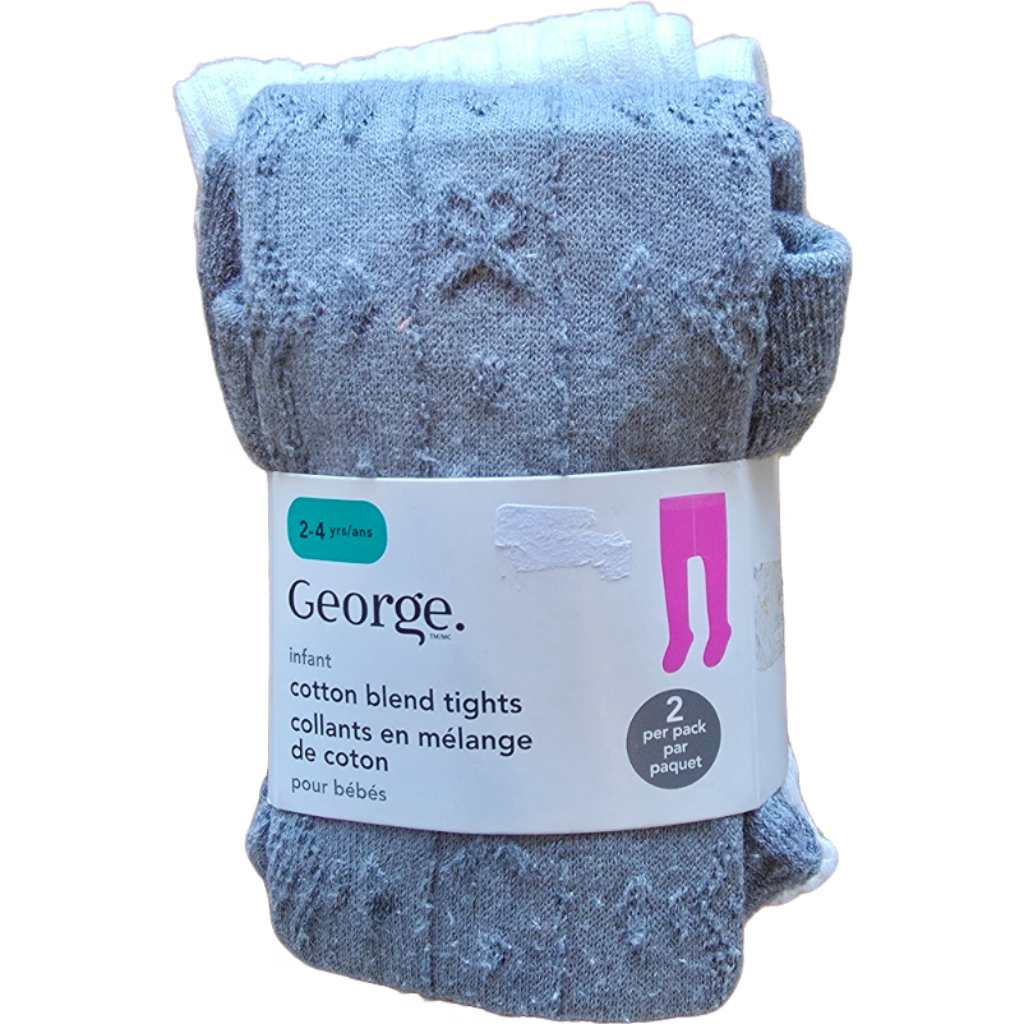 George Lot de 2 collants en mélange de coton pour bébé fille – Taille 2-4 ans