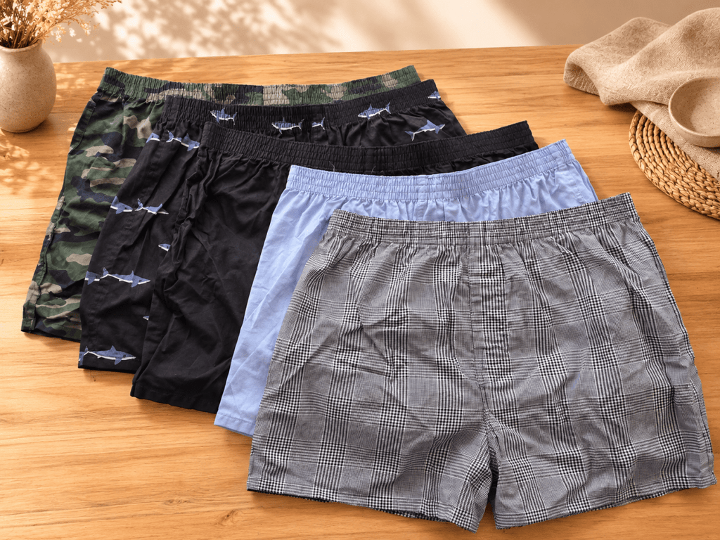 George – Caleçon boxer tissé homme en coton, vendu à l'unité, couleur variée - Ayoye Destock
