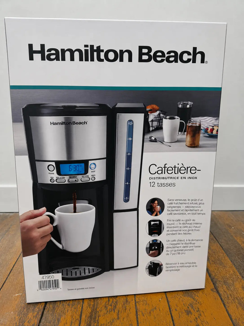 Hamilton Beach BrewStation – Cafetière-distributrice en inox 12 tasses, programmable