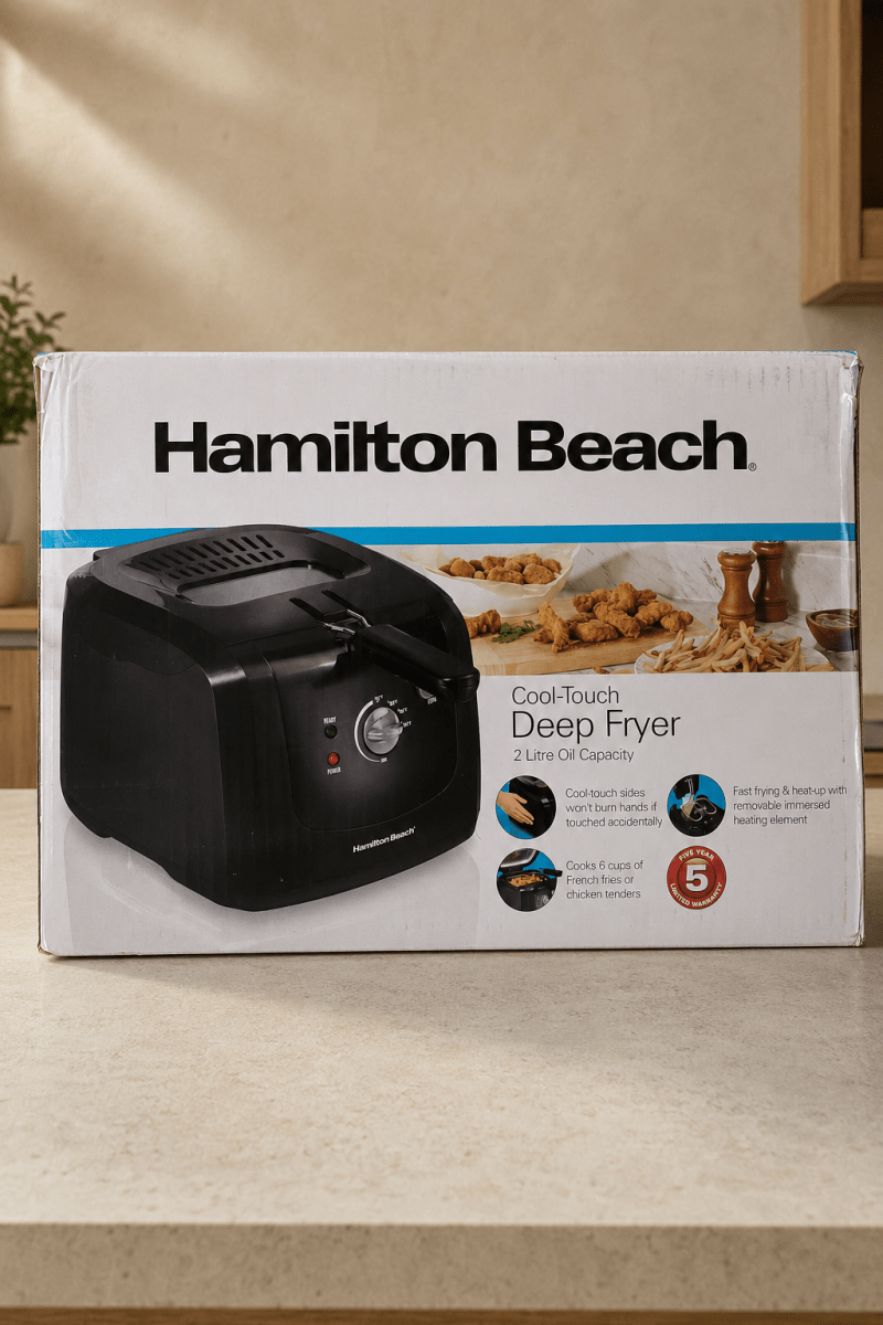 Hamilton Beach Cool-Touch – Friteuse à parois isolées, capacité de 2 litres d'huile - Ayoye Destock