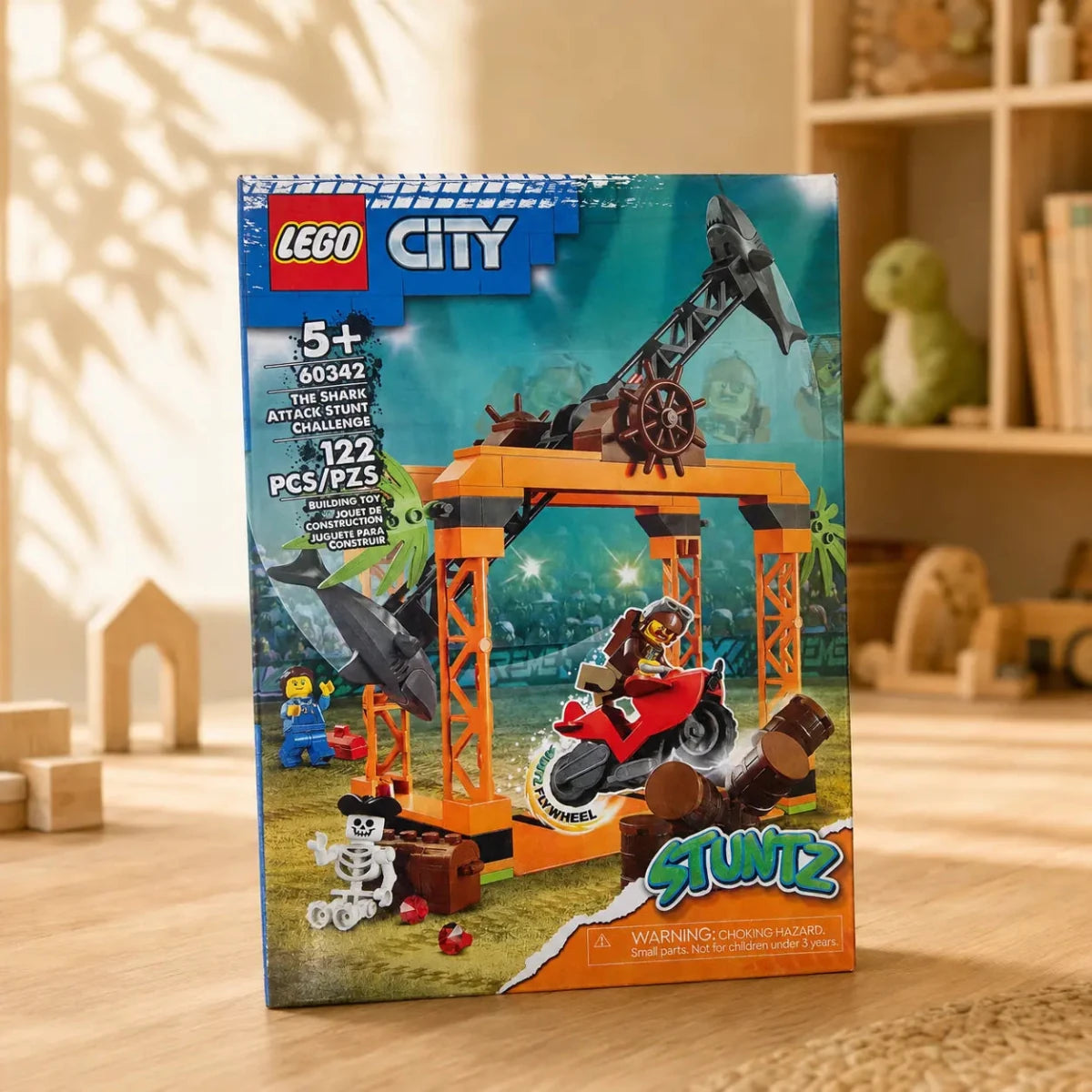 LEGO City Stuntz – Le défi de cascades de l'attaque du requin, 122 pièces - Ayoye Destock