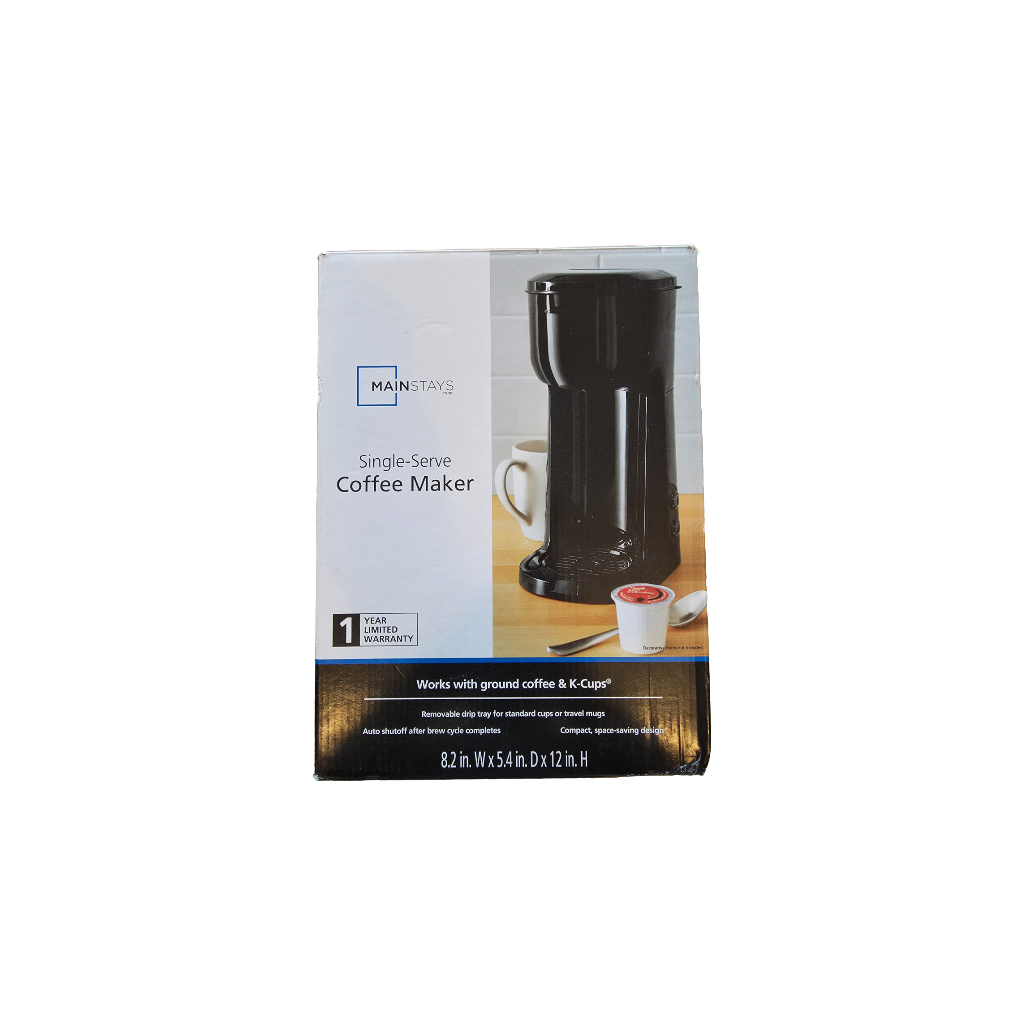 Mainstays Cafetière à portion individuelle noire – Compatible café moulu et K-Cup