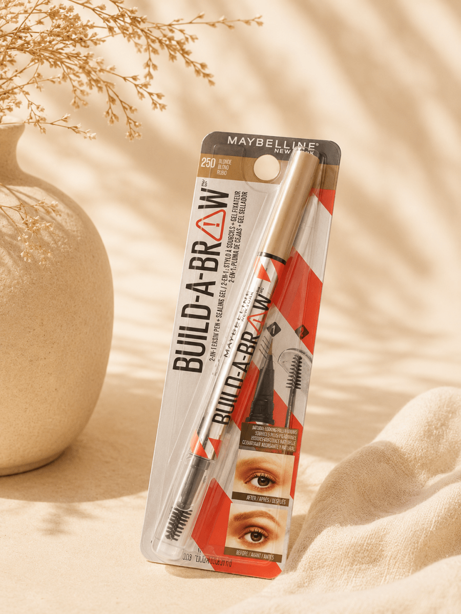 Maybelline New York Build-A-Brow stylo à sourcils 2-en-1 + gel fixateur – Sourcils naturels longue tenue 24h - Ayoye Destock