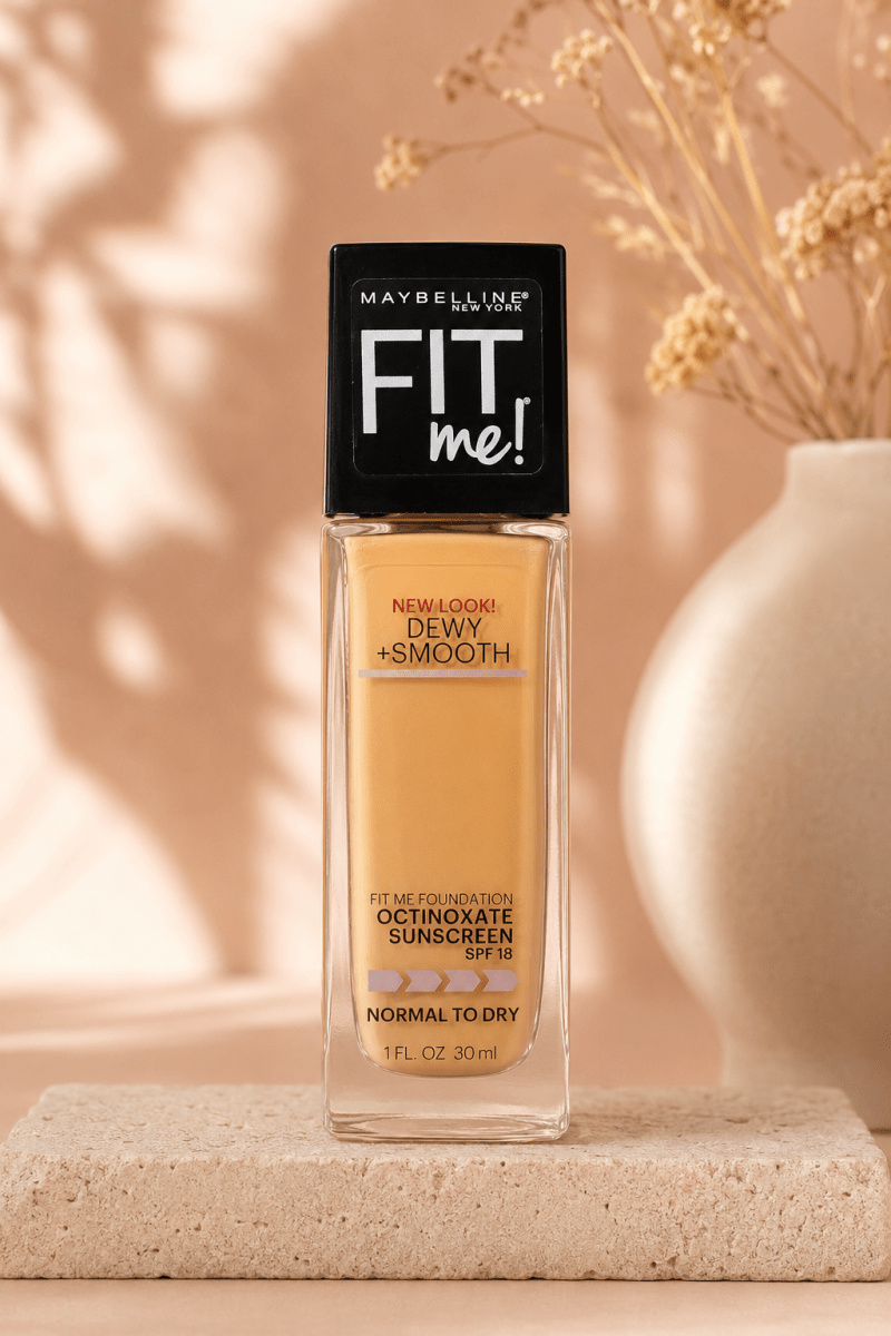 Maybelline New York Fit Me Dewy + Smooth – Fond de teint hydratant avec écran solaire SPF 18 - Ayoye Destock