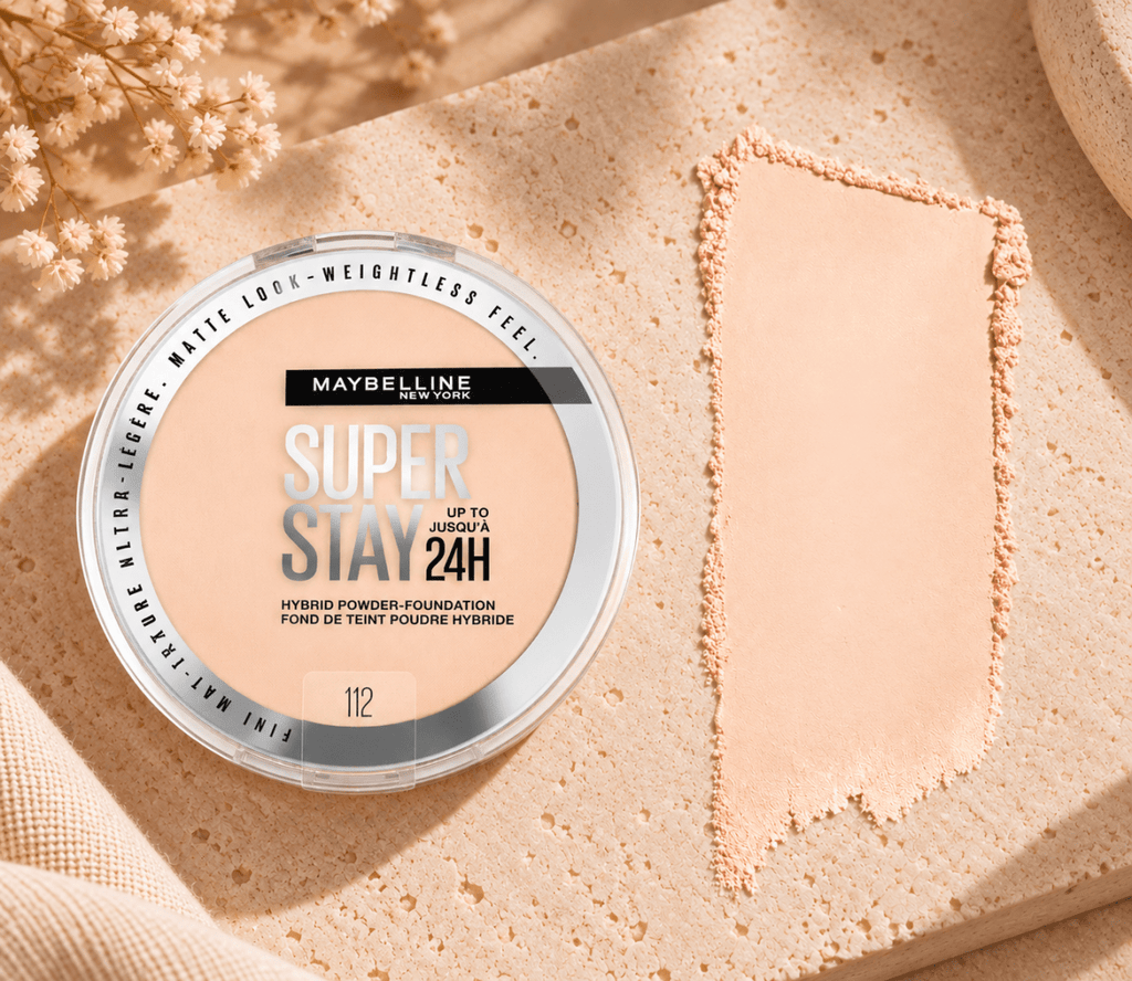 Maybelline New York SuperStay 24H Fond de Teint en Poudre Hybride – Couvrance Complète, Fini Mat Ultra-Léger - Ayoye Destock