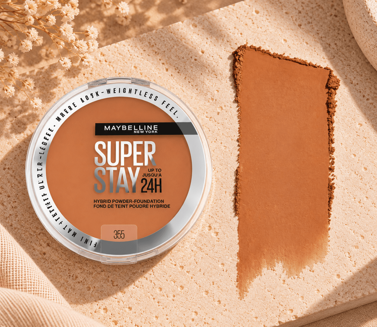 Maybelline New York SuperStay 24H Fond de Teint en Poudre Hybride – Couvrance Complète, Fini Mat Ultra-Léger - Ayoye Destock