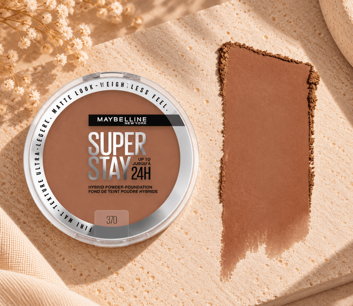 Maybelline New York SuperStay 24H Fond de Teint en Poudre Hybride – Couvrance Complète, Fini Mat Ultra-Léger - Ayoye Destock