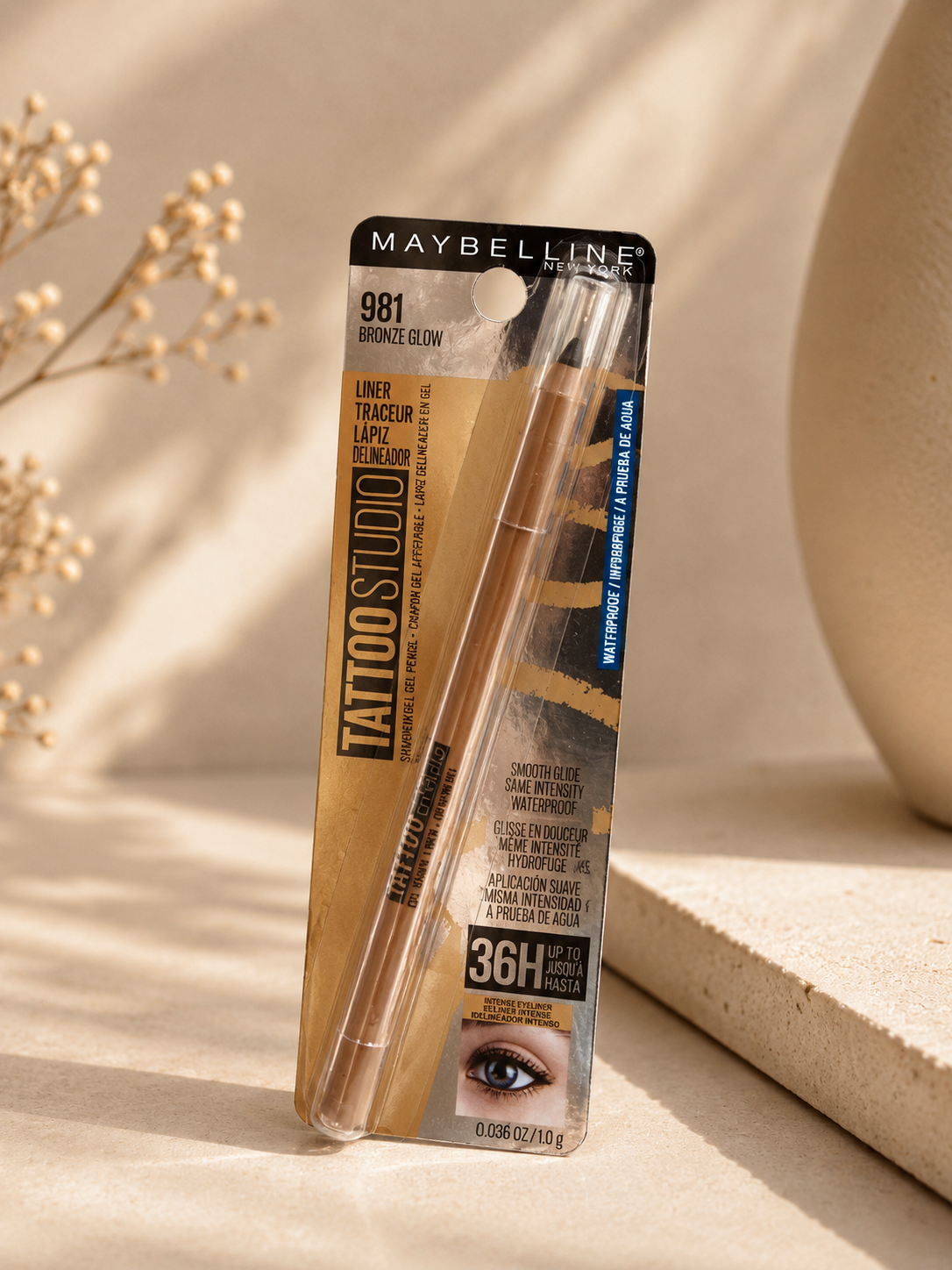 Maybelline New York Tattoo Studio – Crayon Gel Liner Affûtable Hydrofuge Longue Tenue 36H | 1,2 g