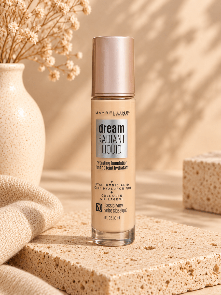 Maybelline New York Dream Radiant Liquid – Fond de Teint Hydratant à l'Acide Hyaluronique et Collagène, Couvrance Moyenne! - Ayoye Destock