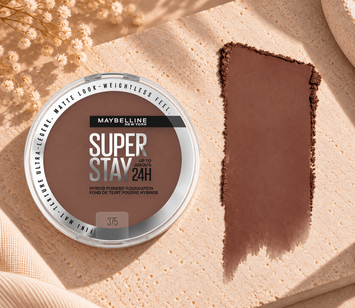 Maybelline New York SuperStay 24H Fond de Teint en Poudre Hybride – Couvrance Complète, Fini Mat Ultra-Léger - Ayoye Destock