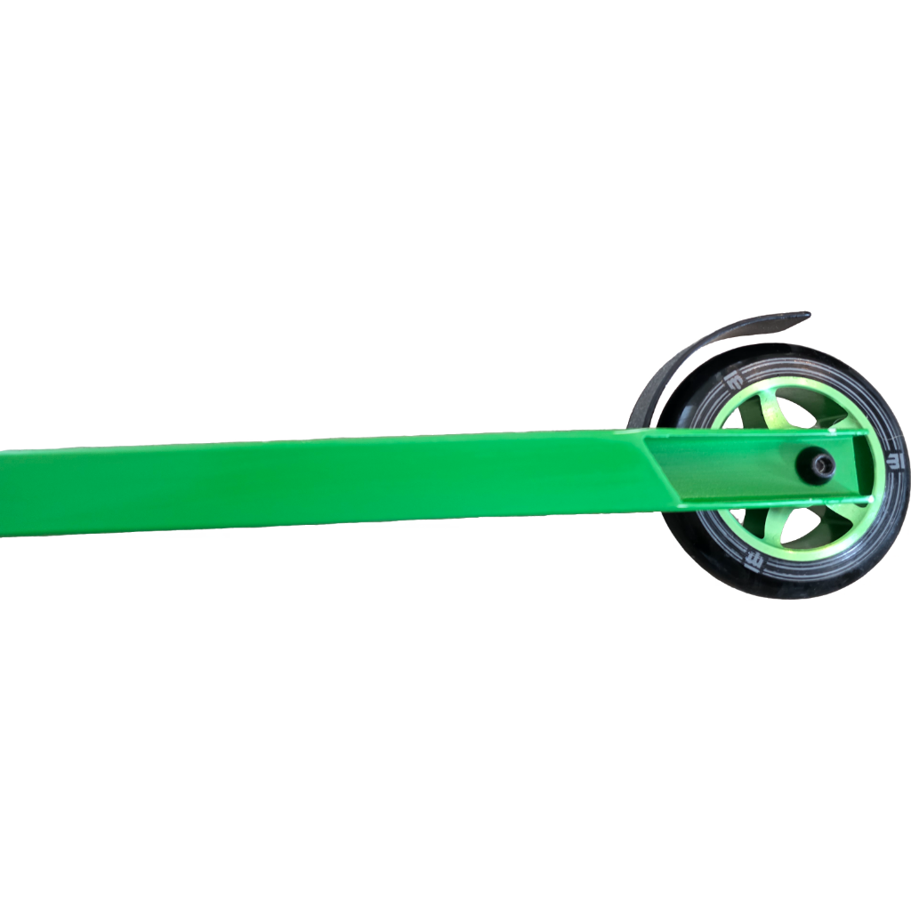 Mongoose Rise 100 Pro trottinette freestyle – Roues 100 mm, pegs avant/arrière, finition noir et vert