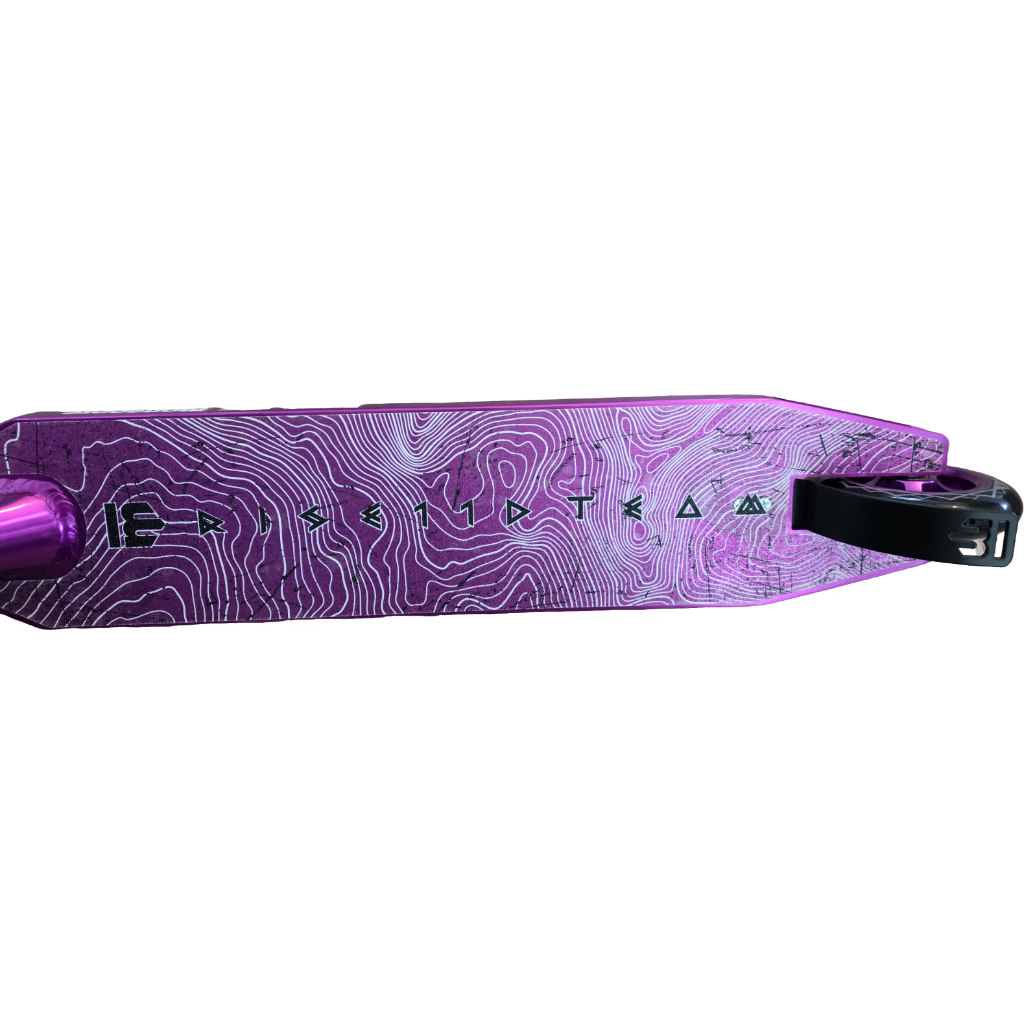 Mongoose Rise 110 Team trottinette freestyle – Roues 110 mm, cadre robuste, finition violette