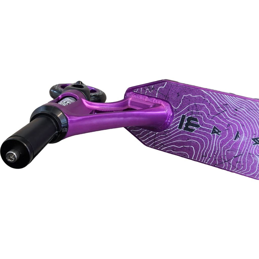 Mongoose Rise 110 Team trottinette freestyle – Roues 110 mm, cadre robuste, finition violette