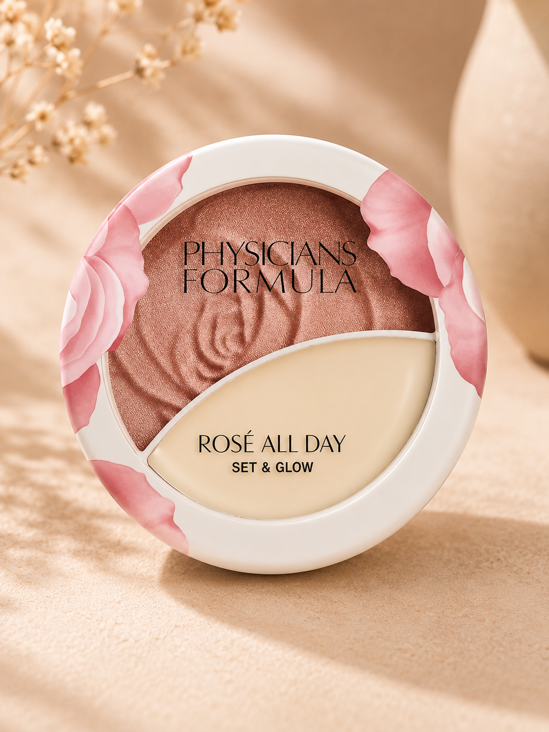 Physicians Formula Rosé All Day – Poudre Illuminatrice Fixatrice &amp; Baume Clarifié Bonne Mine | 8,3 g + 2 g