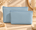 Wandering Nature lot de 2 trousses de maquillage en cuir végétalien – Pochettes cosmétiques résistantes à l’eau pour sac à main et voyage - Ayoye Destock