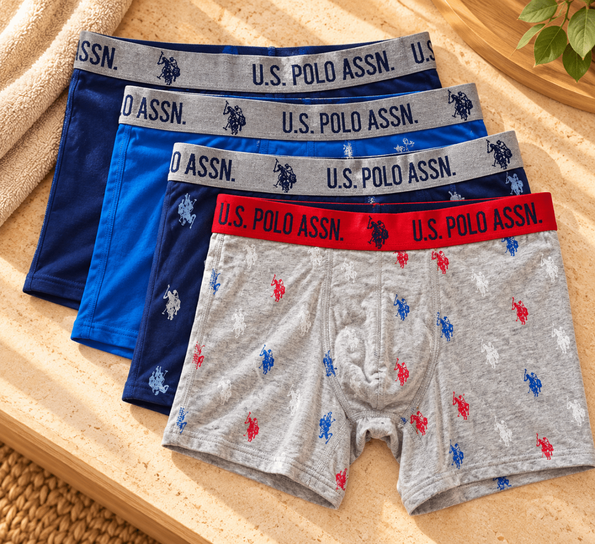 Threads et U.S. Polo Assn. Boxer pour homme à l’unité – Sous-vêtement extensible confortable, couleur variée - Ayoye Destock