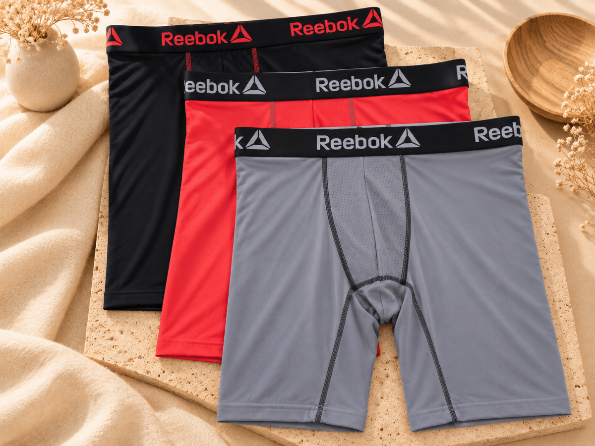 Reebok – Sous-vêtement de performance homme (slip, boxer court ou boxer long), vendu à l'unité, couleur variée - Ayoye Destock