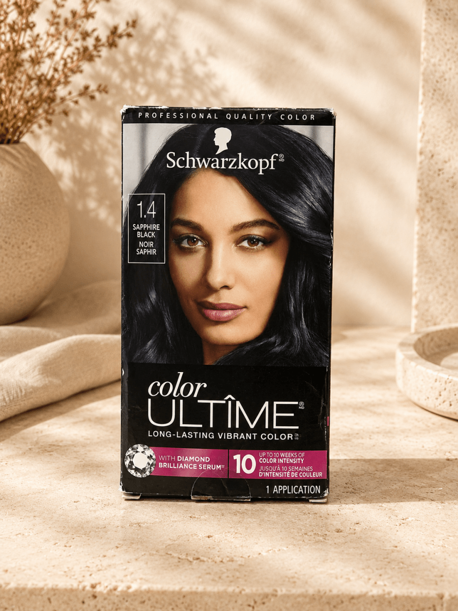 Schwarzkopf Color Ultîme – Coloration Permanente Longue Durée, Teinte 1.4 Noir Saphir - Ayoye Destock