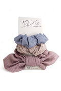 Scünci Lot de 3 chouchous texturés – Collection Ali Manno – Coloris pastel