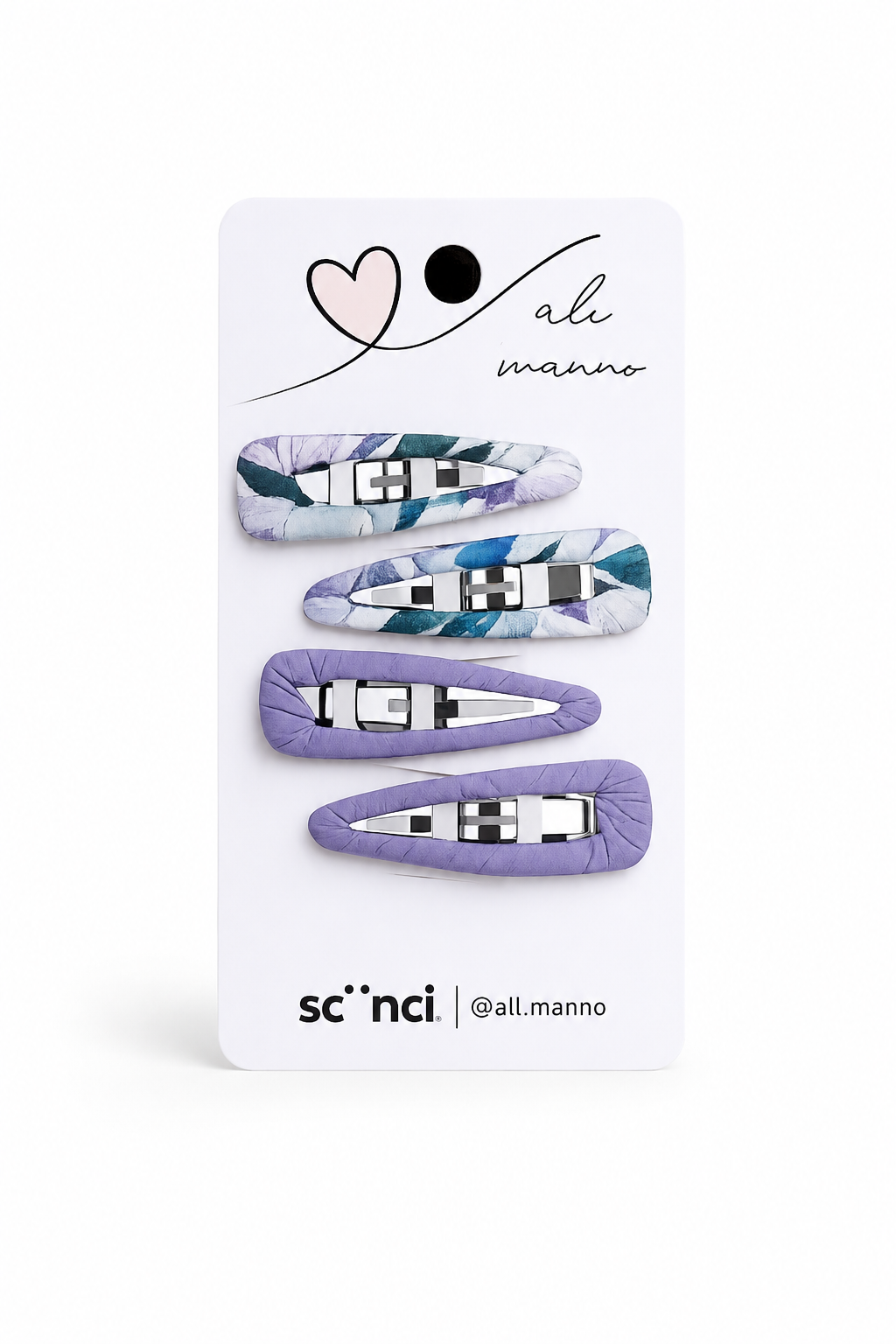 Scünci Ali Manno Lot de 4 barrettes à cheveux colorées