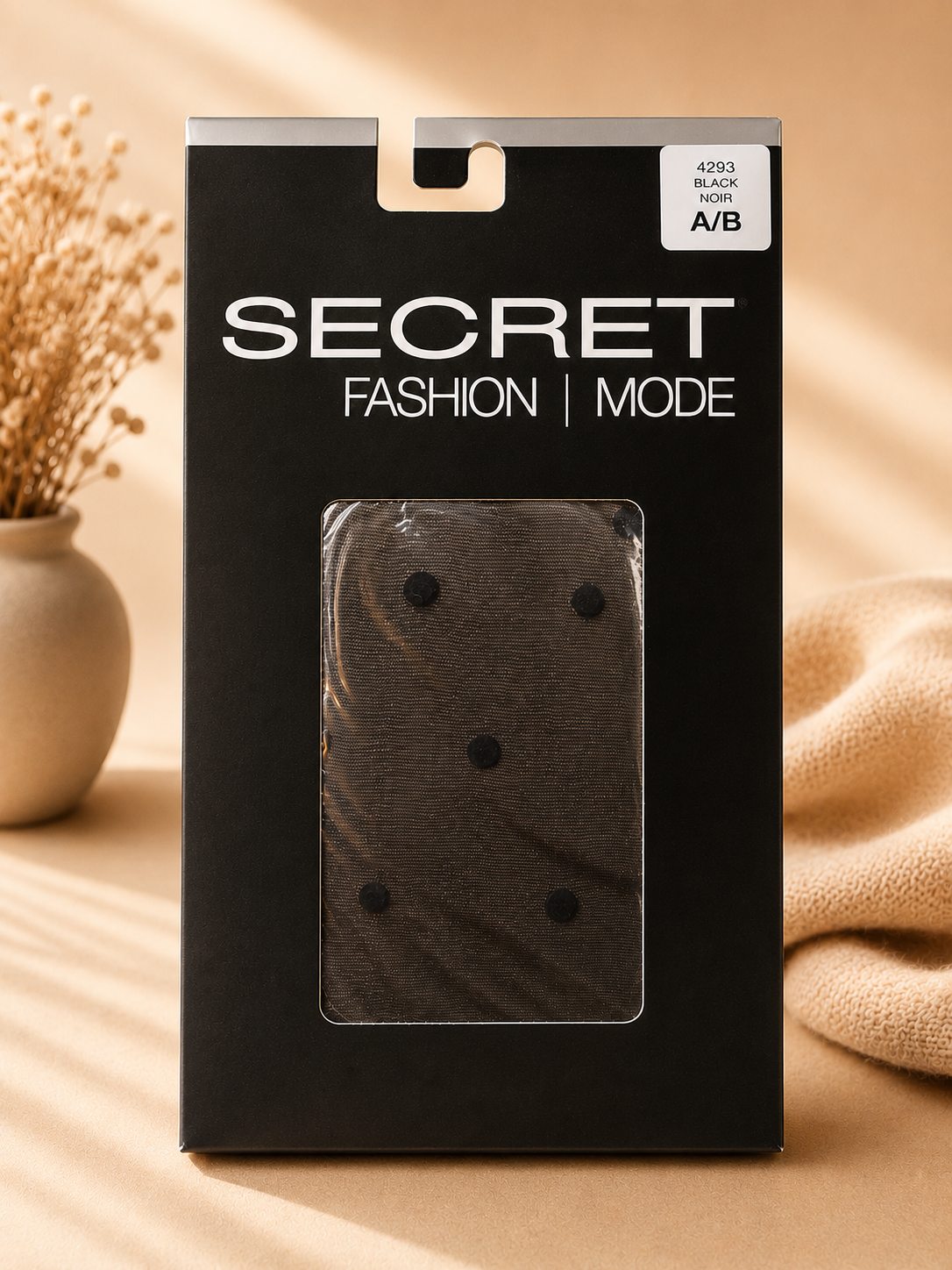 Secret Fashion Collants noirs à motif losanges pour femme