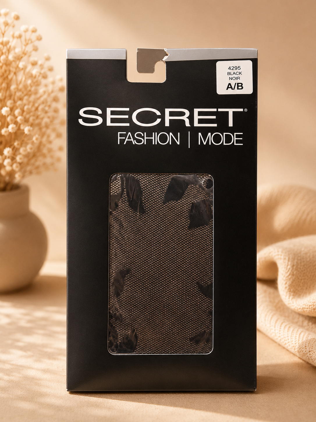 Secret Fashion Collants noirs à motif losanges pour femme