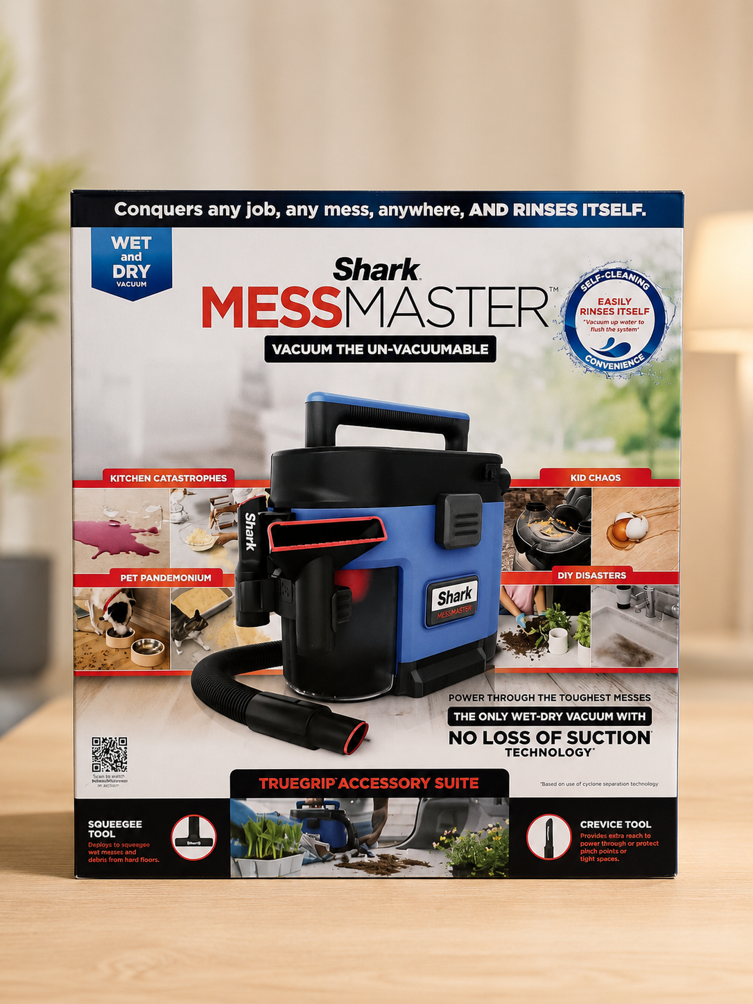 Shark MessMaster – Aspirateur portatif sec et humide autonettoyant – Modèle VS100C