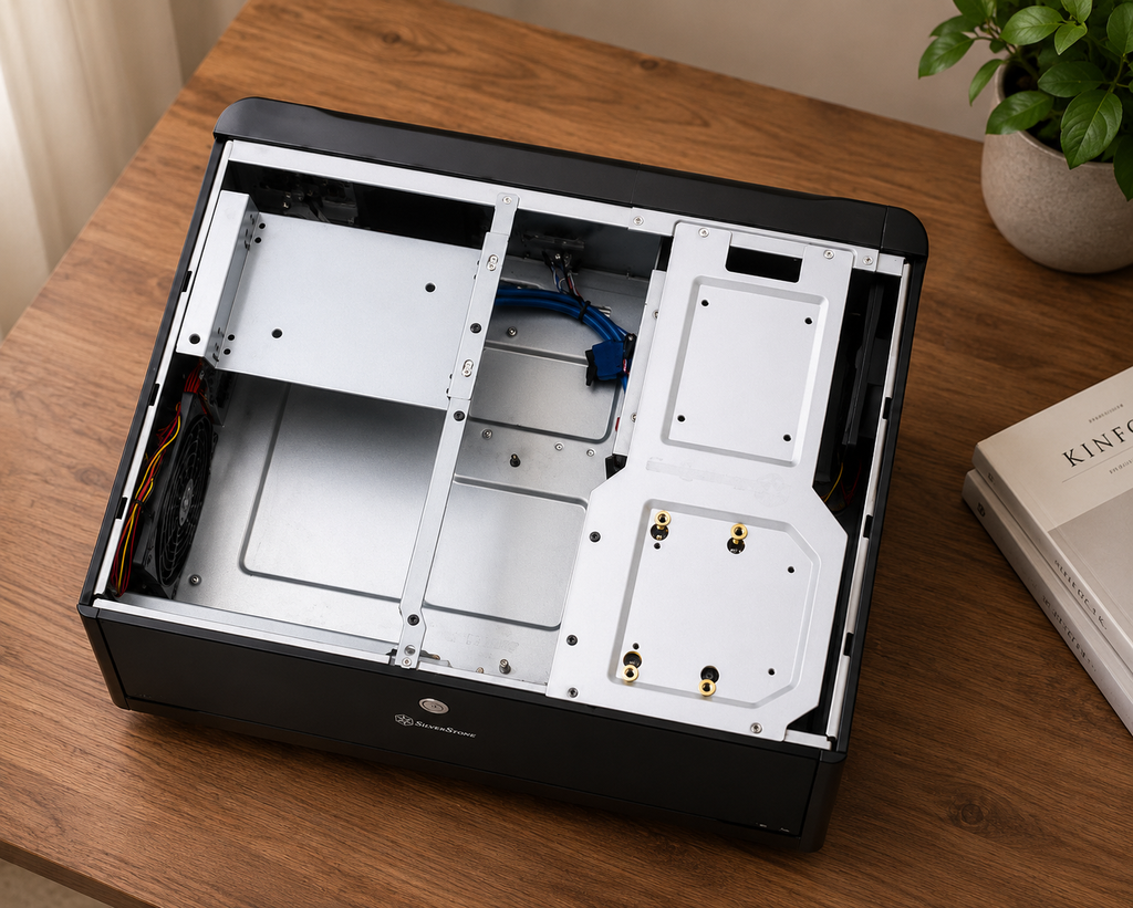 SilverStone Grandia GD06B – Boîtier HTPC Micro-ATX avec 3 Ventilateurs 120mm et 2 Baies Hot-Swap – Noir – Modèle SST-GD06B