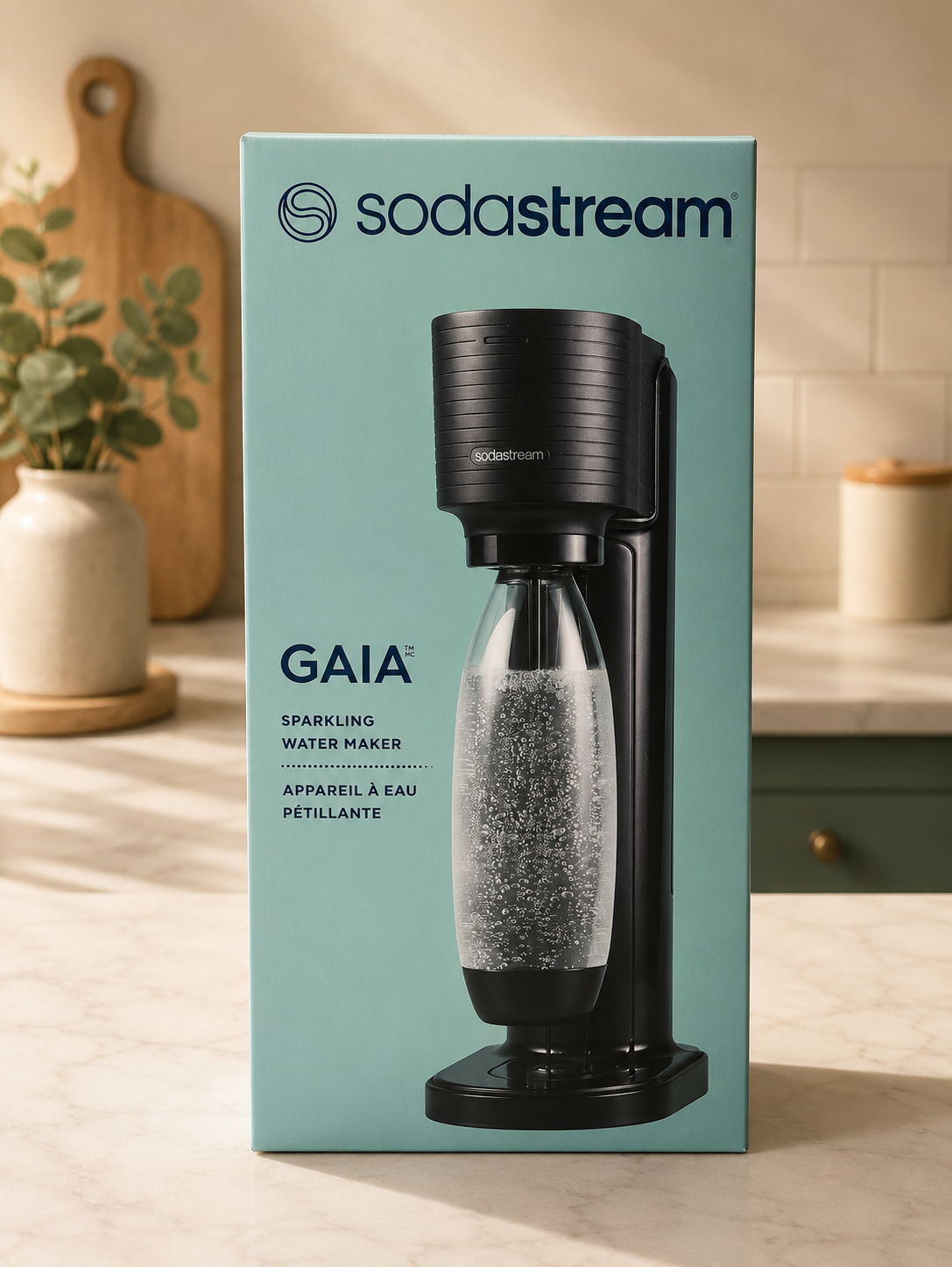 SodaStream Gaia – Appareil à Eau Pétillante Sans Fil avec Système Quick Connect | Noir