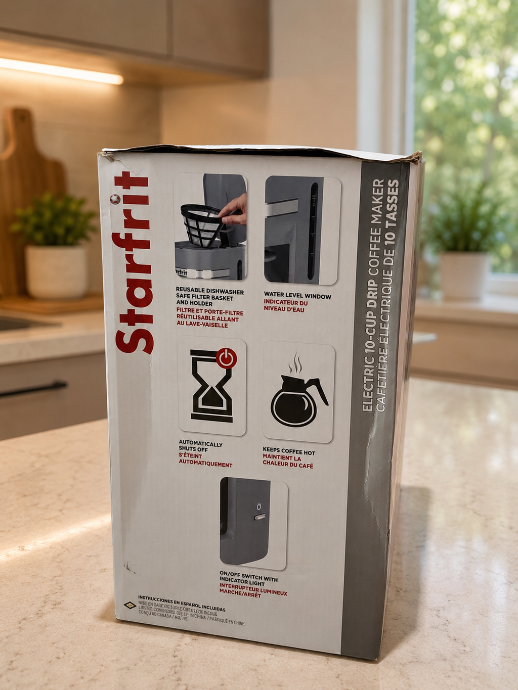 Starfrit Cafetière Électrique à Filtre 10 Tasses avec Maintien au Chaud – 900 W – Grise