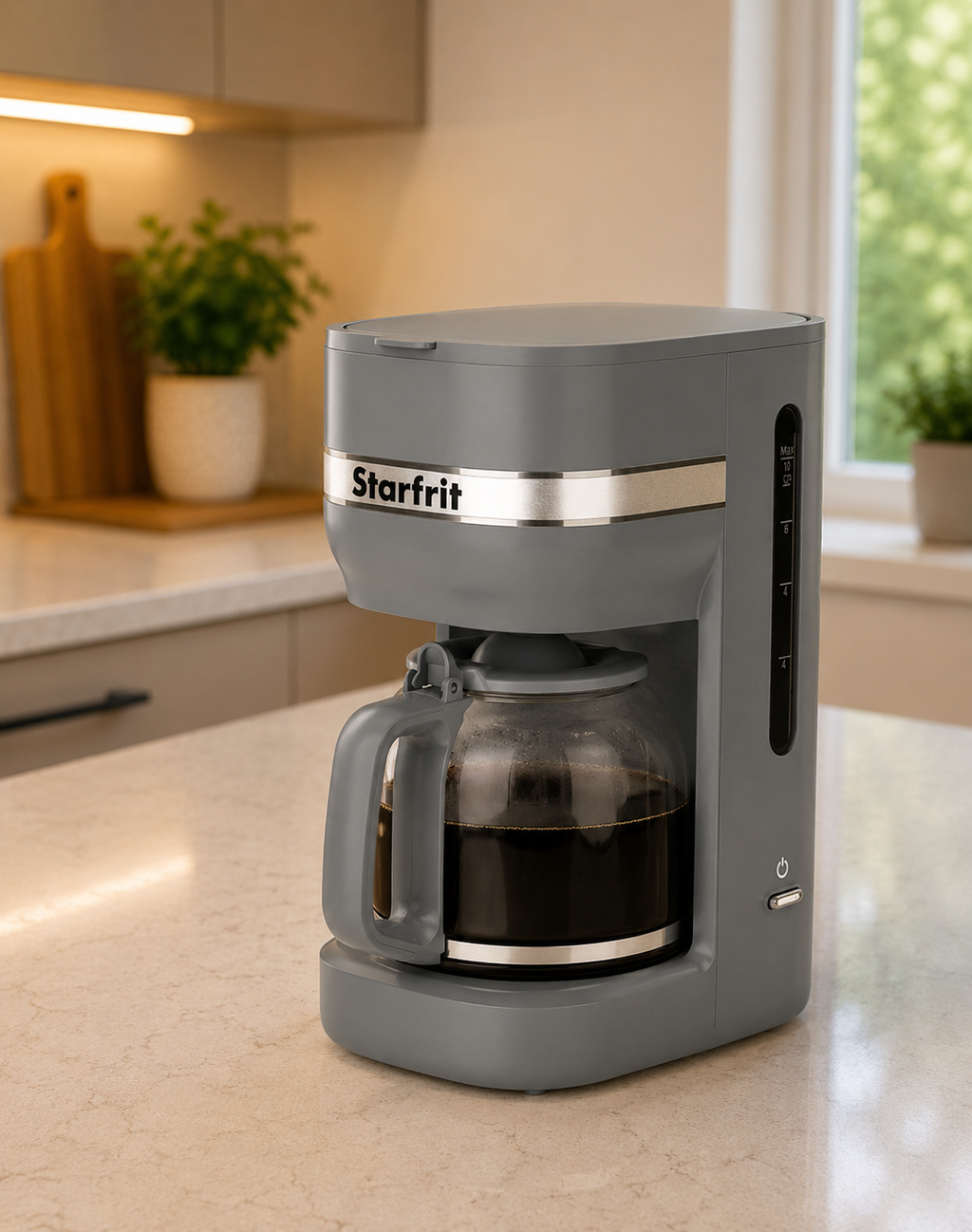 Starfrit Cafetière Électrique à Filtre 10 Tasses avec Maintien au Chaud – 900 W – Grise