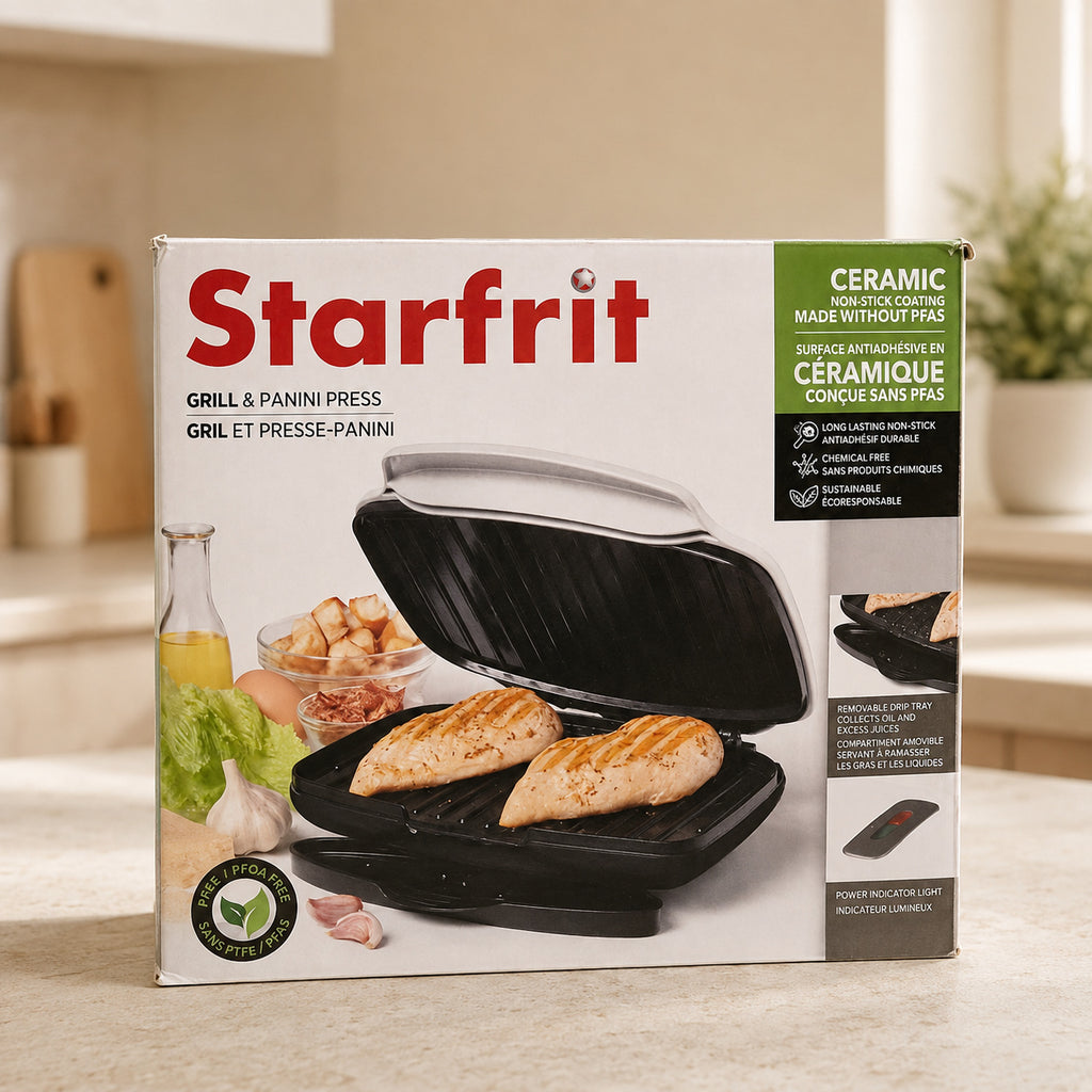 Starfrit – Gril et presse-panini, surface antiadhésive en céramique sans PFAS